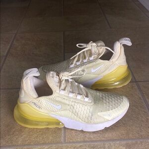 Nike Air Max 270 Cream and Yellow Sneakers